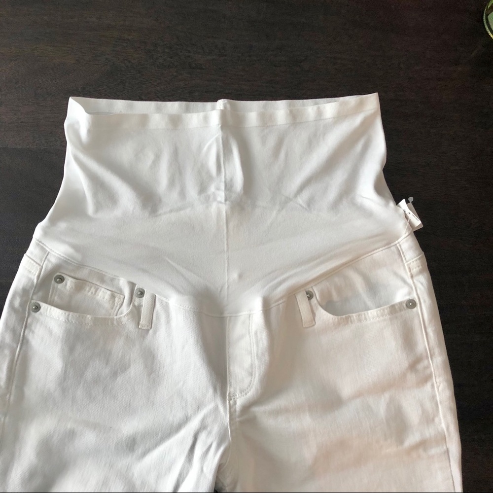 NWT GAP maternity full panel white skinny jeans